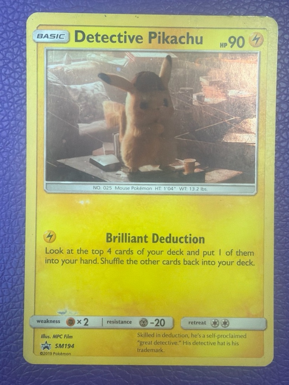 Pokemon Detective Pikachu Yellow Trading Card